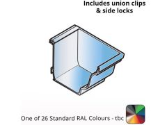 140x100mm Aluminium Aqualine Moulded Gutter Stop End Assemblies - Right Hand - One of 26 Standard Matt RAL colours TBC 