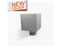 RAL 9007 'Grey Aluminium' Galvanised Stee Plain Box Hopper Head 200w x 200d x 200h with 80mm Outlet