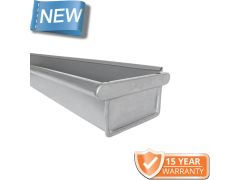 120x75mm Box Profile Galvanised Steel Gutter - Pre-Fab Right-Hand Stopend including 1m Length