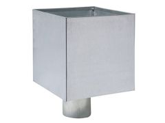 Galvanised Steel Plain Box Hopper Head 200w x 200d x 200h with 80mm Outlet