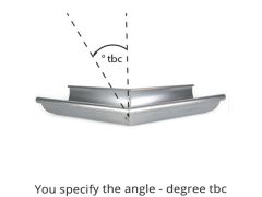 125mm Half Round Galvanised Steel degree'to be confirmed' External Gutter Angle