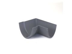 100mm (4") Hargreaves Foundry Plain Half Round Cast Iron 90 degree Right-Hand Gutter Angle - Primed