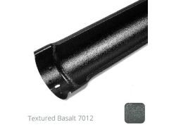 115mm (4.5") Beaded Half Round Cast Aluminium Gutter Length - 1.83m - Textured Basalt Grey RAL 7012