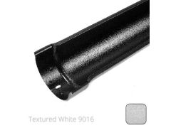 115x75mm (4.5"x3") Beaded Deep Run Cast Aluminium Gutter Length - 1.83m - Textured Traffic White RAL 9016