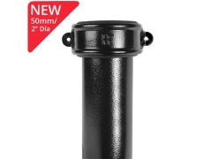 50mm(2) Cast Iron Soil Pipe with Eared Socket x 1.2m Length Black