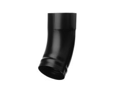 80mm Black Coated Galvanised Steel Downpipe Shoe - Short Heel