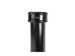 110mm SimpleFIT Cast Iron Soil Pipe with Uneared Socket x 1.83m Length - Black 