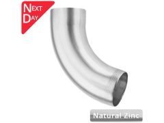 100mm Natural Zinc Downpipe 70 Degree Bend
