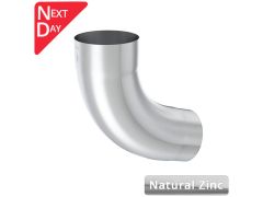 80mm Natural Zinc Downpipe 90 Degree Bend