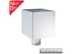 Natural Zinc Plain Box Hopper Head 200w x 200d x 200h with 100mm Outlet 