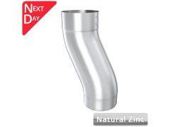 100mm Natural Zinc Downpipe 60mm Projection Fixed Offset