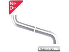 80mm Natural Zinc Downpipe 2-part Offset - up to 700mm Projection