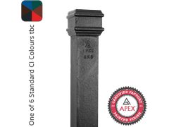 0.9m (3ft) Cast Iron 100 x 75mm (4"x3") Square Downpipe without Ears - One of 6 CI Standard RAL Colours TBC
