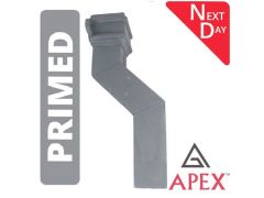 1.83m (6ft) Cast Iron 100 x 75mm (4"x3") Square Downpipe with Ears - Primed - 6 in Stock - side elevaion