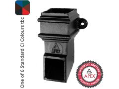 Cast Iron 100 x 75mm (4"x3") Square Downpipe Shoe - Front with Ears - One of 6 CI Standard RAL Colours TBC