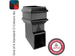 Cast Iron 100 x 75mm (4"x3") Square Downpipe Shoe - Front without Ears - One of 6 CI Standard RAL Colours TBC
