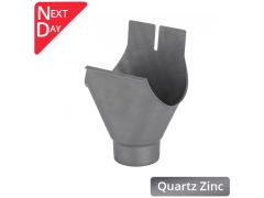 125mm Half Round Quartz Zinc 80mm 'wrap around' Gutter Outlet