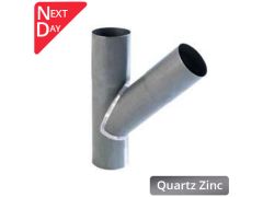 80mm Quartz Zinc Downpipe 72 Degree Branch