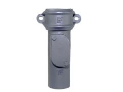 65mm (2.5") Hargreaves Foundry Cast Iron Round Downpipe Access Pipe with Ears - Oval Door - Primed