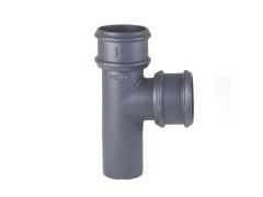 65mm (2.5") Hargreaves Foundry Cast Iron Round Downpipe 92.5 degree Branch without Ears - Primed