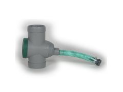 Universal Rainwater Diverter Kit with integral filter in Grey Plasic to fit 80 and 100mm Galvanised Steel Downpipe