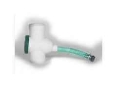 Universal Rainwater Diverter Kit with integral filter in White Plasic to fit 80 and 100mm Galvanised Steel Downpipe