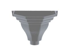 H1 Hargreaves Foundry Cast Iron Flat Back Hopper - 100mm outlet - 335x230x240mm - Transit Primed