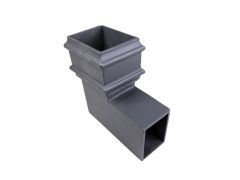 150x100mm (6"x 4") Hargreaves Foundry Cast Iron Square Downpipe 135 Degree Front Bend - Pre-painted Black
