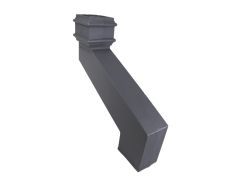 150x100mm (6"x 4") Hargreaves Foundry Cast Iron Square Downpipe 112.5 Degree Front Offset - 150mm Projection - Pre-painted Black