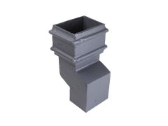 100 x 75mm (4"x3") Hargreaves Foundry Cast Iron Square Downpipe 112.5 Degree Front Offset - 57mm Projection - Primed