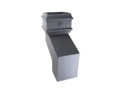 100 x 75mm (4"x3") Hargreaves Foundry Cast Iron Square Downpipe 135 Degree Plinth Offset - 75mm Projection - Primed