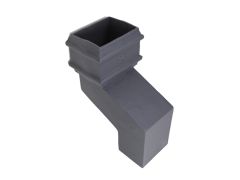125x70mm (5"x 3") Hargreaves Foundry Cast Iron Square Downpipe 112.5 Degree Front Offset - 115mm Projection - Primed
