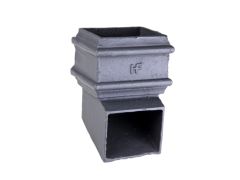 100 x 75mm (4"x3") Hargreaves Foundry Cast Iron Square Downpipe Shoe - without Ears - Primed