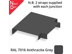 362mm Aluminium Sloping Coping (Suitable for 271-300mm Wall) - Flat T Junction - RAL 7016 Anthracite Grey
