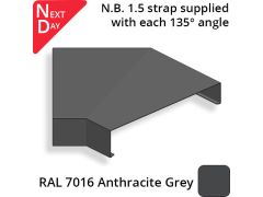 422mm  Aluminium Sloping Coping (Suitable for 331-360mm Wall) - Internal 135 Degree Angle - RAL 7016 Anthracite Grey