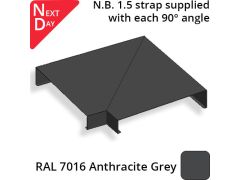 362mm  Aluminium Sloping Coping (Suitable for 271-300mm Wall) - Internal 90 Degree Angle - RAL 7016 Anthracite Grey