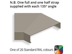 212mm Aluminium Sloping Coping (Suitable for 121-150mm Wall) - Internal 135 Degree Angle - Powder Coated Colour TBC