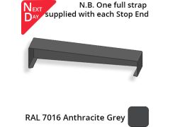 362mm  Aluminium Sloping Coping (Suitable for 271-300mm Wall) - Left-hand Stop End - RAL 7016 Anthracite Grey