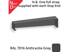 362mm  Aluminium Sloping Coping (Suitable for 271-300mm Wall) - Right-hand Stop End - RAL 7016 Anthracite Grey