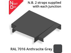 422mm  Aluminium Sloping Coping (Suitable for 331-360mm Wall) - Right-hand T Junction - RAL 7016 Anthracite Grey