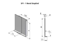 381-480mm SF1 Profile Skyline Aluminium Fascia - Stop End