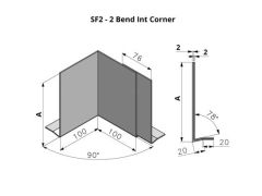 461-560mm SF2 Profile Skyline Aluminium Fascia - Internal Corner