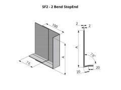 161-260mmSF2 Profile Skyline Aluminium Fascia - Stop End