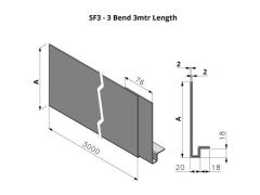 75-144mm SF3 Profile Skyline Aluminium Fascia - 3mtr length (including 1.no union