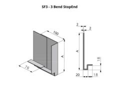 445-544mm SF3 Profile Skyline Aluminium Fascia - Stop End