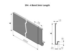 153-252mm SF4 Profile Skyline Aluminium Fascia - 3mtr length (including 1.no union)