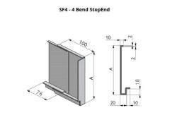 453-552mm SF4 Profile Skyline Aluminium Fascia - Stop End