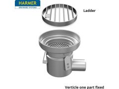110mm Stainless Steel Horizontal one Part Drain - comes with 200mm Circular Ladder Grate 