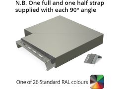 362mm  Aluminium Coping (Suitable for 271-300mm Wall) - 90 Degree Angle - Powder Coated