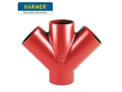 100 x 100 x 100mm Harmer SML Cast Iron Soil & Waste Above Ground Pipe - Double Branch - 88 Degree